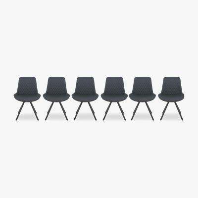 Furniture Village Ion Set of 6 Dining Chairs - Dark Grey