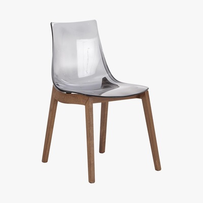 Furniture Village Calligaris - Mikado Pair of Smoke Grey Acrylic Dining Chairs - Grey