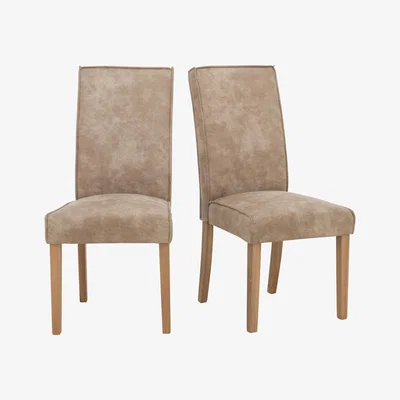 Furniture Village Furnitureland - California Pair of Faux Suede Dining Chairs