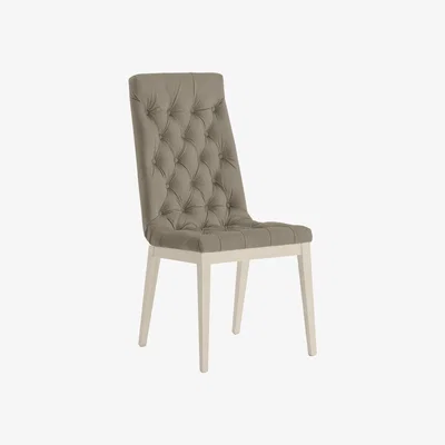 Furniture Village Palazzo Capitonne Buttoned Dining Chair in Sand Birch