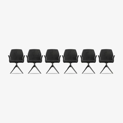 Furniture Village Julio Set of 6 Dining Arm Chairs - Anthracite