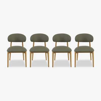 Furniture Village Riga Set of 4 Wooden Dining Chairs - Green