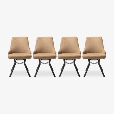 Furniture Village Habufa - Cleveland Set of 4 Swivel Dining Chairs - Cognac