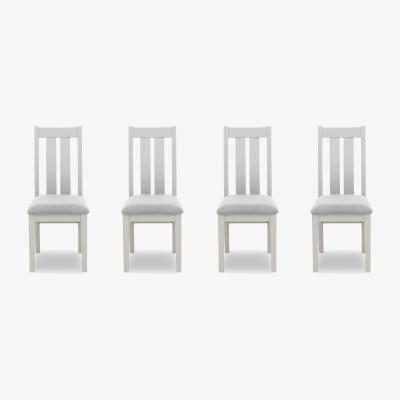 Furniture Village Lewis Set of 4 Wooden Slatted Back Dining Chairs