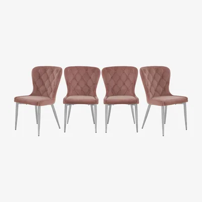 Furniture Village Set of 4 Donnie Chairs - Pink
