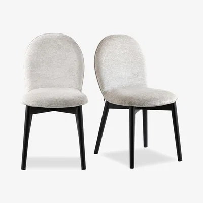 Furniture Village Connubia - Riley Pair Of Mid Graphite Wooden Leg Dining Chairs