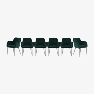 Furniture Village Set of 6 Leo Fabric Chairs