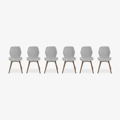 Furniture Village Stockholm Set of 6 Upholstered Dining Chairs - Dark Oak
