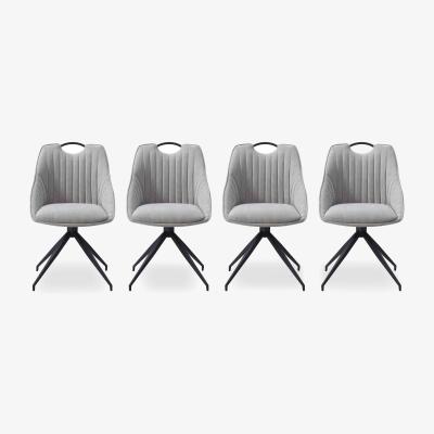 Furniture Village Jai Set of 4 Swivel Dining Chairs - Silver