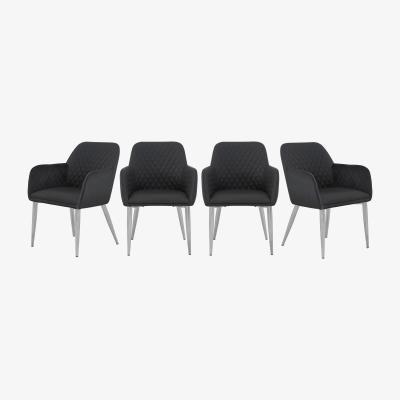 Furniture Village Set of 4 Leo Faux Leather Chairs