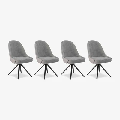 Furniture Village Jose Set of 4 Swivel Dining Chairs - Stone