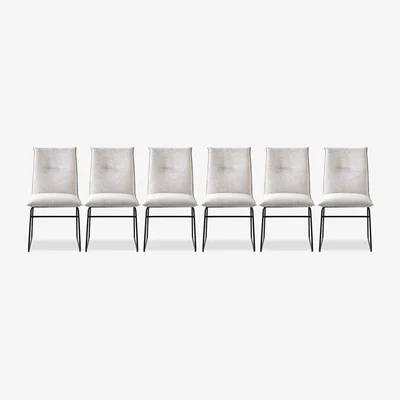 Furniture Village Connubia - Maya Set of 6 Black Metal Leg Dining Chairs