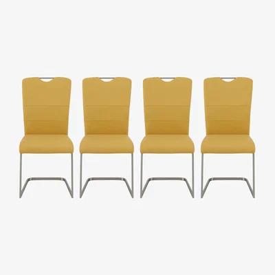Furniture Village Bianco Set of 4 Dining Chairs - Yellow