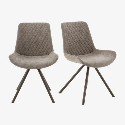 Furniture Village Rocket Pair of Faux Leather Dining Chairs