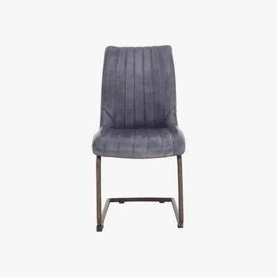 Furniture Village Dee Cantilever Leather Dining Chair - Steel
