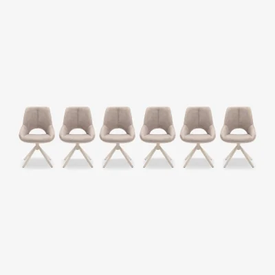 Furniture Village Tino Set of 6 Two Tone Swivel Dining Chairs