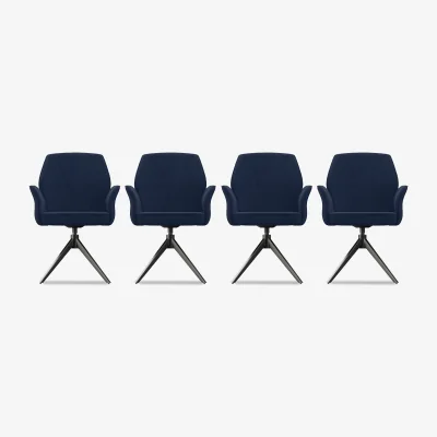 Furniture Village Julio Set of 4 Swivel Dining Arm Chairs