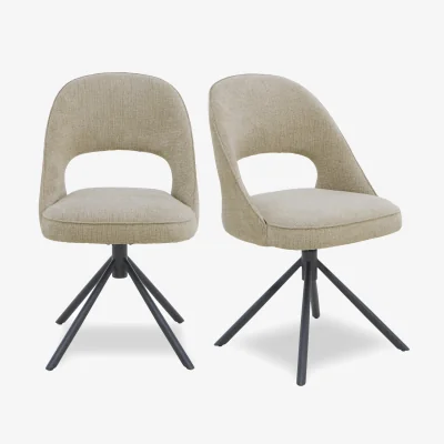 Furniture Village Tiber Pair of Swivel Dining Chairs
