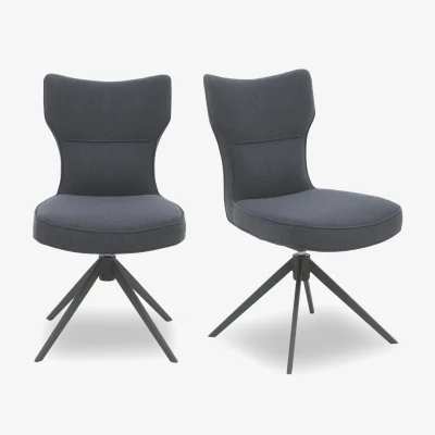 Furniture Village Carrera Pair of Swivel Dining Chairs