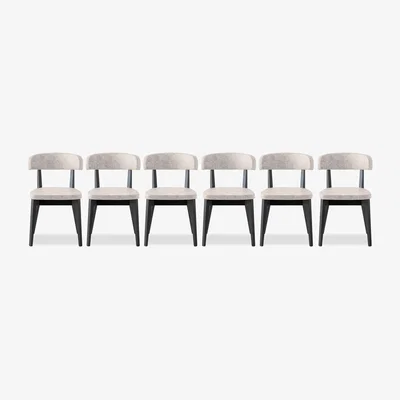 Furniture Village Connubia - Siren Set of 6 Graphite Wooden Leg Dining Chairs