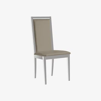 Furniture Village Palazzo Roma Dining Chair in Glossy White - Aquos Taupe