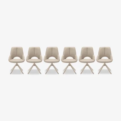 Furniture Village Tino Set of 6 Faux Leather Swivel Dining Chairs