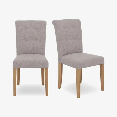Furniture Village Augusta Pair of Roll Back Upholstered Dining Chairs