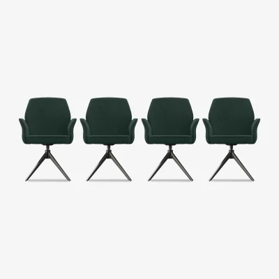 Furniture Village Julio Set of 4 Swivel Dining Arm Chairs