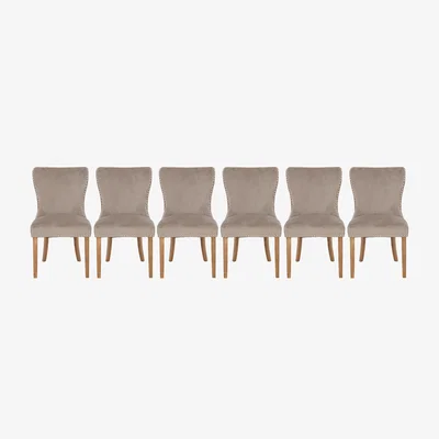 Furniture Village Chennai Set of 6 Luxe Dining Chairs - Taupe