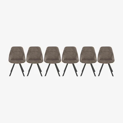 Furniture Village Enterprise Set of 6 Quilted Swivel Dining Chairs