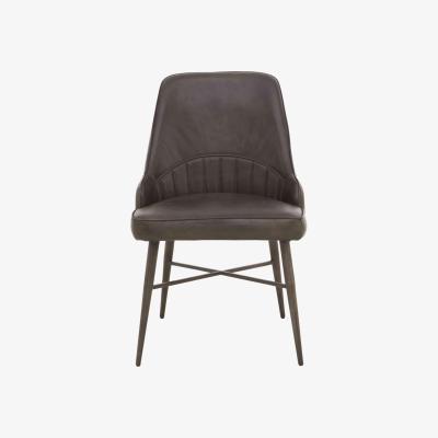 Furniture Village Val Leather Dining Chair - Dark Grey