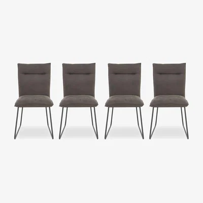 Furniture Village Ruben Set 4 of Faux Suede Dining Chairs