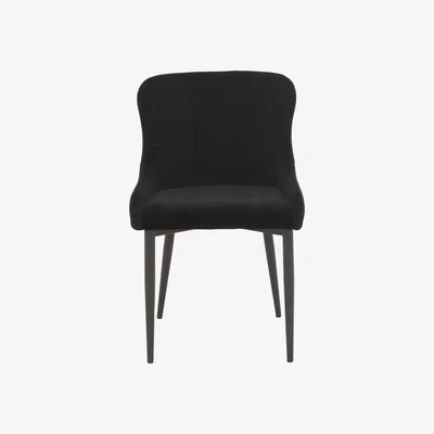 Furniture Village Kos Velvet Dining Chair - Black