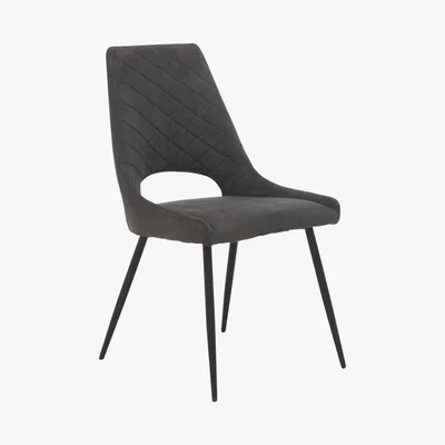 Furniture Village Metallica Velvet Dining Chair - Grey