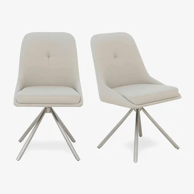 Furniture Village Avorio Swivel Pair of Dining Chairs