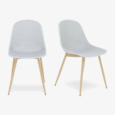 Furniture Village Jonah Pair of Trellis Plastic Dining Chairs
