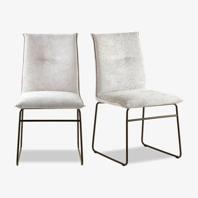Furniture Village Connubia - Maya Pair of Lava Metal Leg Dining Chairs - Lava