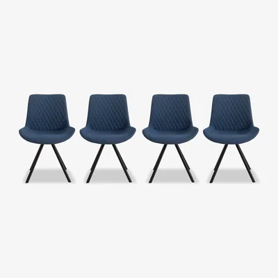 Furniture Village Ion Set of 4 Fabric Dining Chairs - Mineral Blue