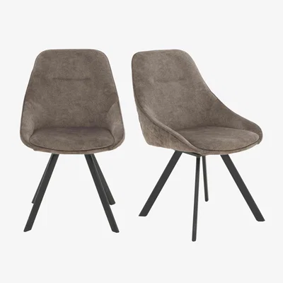Furniture Village Enterprise Pair of Quilted Swivel Dining Chairs