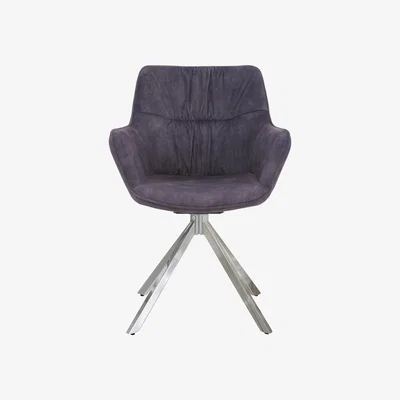 Furniture Village Marvel Chrome Swivel Dining Chair - Charcoal