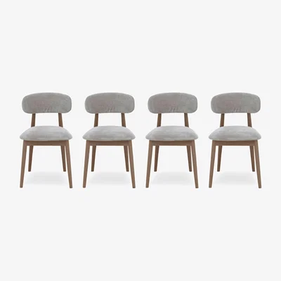 Furniture Village Stockholm Set of 4 Wooden Dining Chairs - Dark Oak