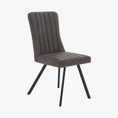 Furniture Village Kingswood Pair of Grey Faux Leather Dining Chairs - Grey
