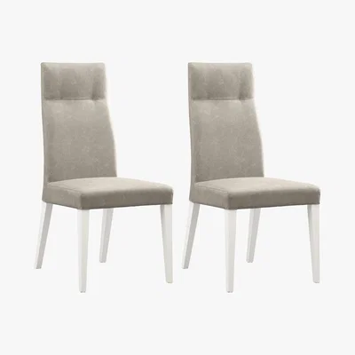 Furniture Village Fascino Pair of Faux Leather Dining Chairs