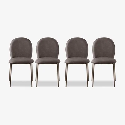 Furniture Village Connubia - Riley Set of 4 Mid Lava Metal Leg Dining Chairs