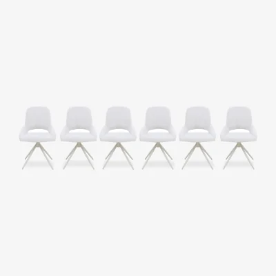 Furniture Village Pebble Set of 6 Swivel Dining Chairs
