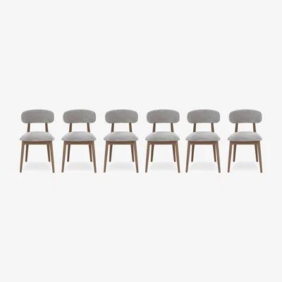 Furniture Village Stockholm Set of 6 Wooden Dining Chairs - Dark Oak