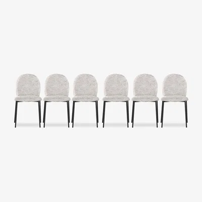 Furniture Village Connubia - Riley Set of 6 Mid Black Metal Leg Dining Chairs
