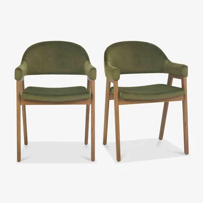 Furniture Village Stratford Pair of Fabric Dining Arm Chairs