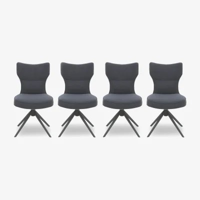 Furniture Village Carrera Set of 4 Swivel Dining Chairs