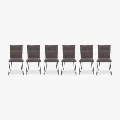 Furniture Village Ruben Set 6 of Faux Suede Dining Chairs